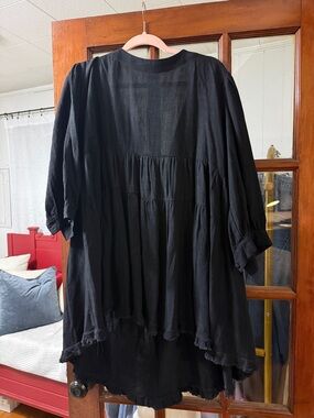 Umgee Black Tiered Babydoll Tunic Top